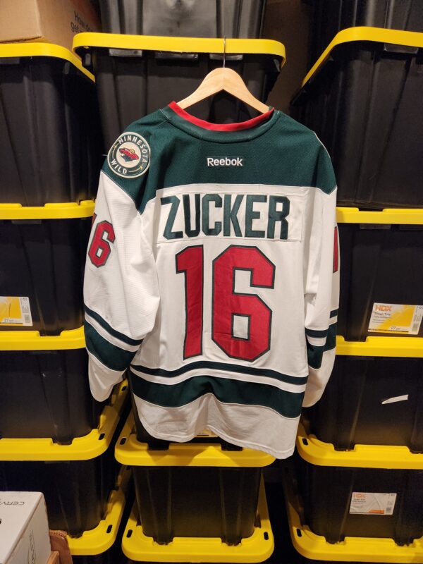 Minnesota Wild Jason Zucker#16 White Reebok airknit size 54 2014-15 set 2