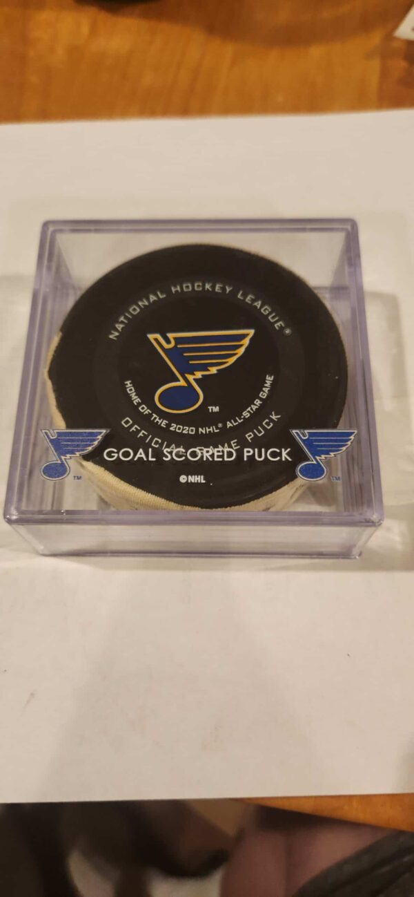 Samuel Blais St. Louis Blues vs Caroliana Hurricanes, 2019-20 Blues Home of Allstar Home puck