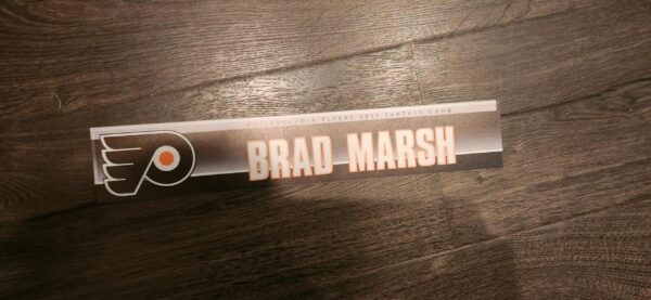 Philadelphia Flyers Brad Marsh Locker room name plate