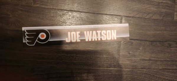 Philadelphia Flyers Joe Watson Locker room name plate