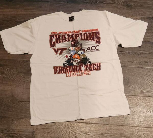 Virgina Tech Hokies T Shirt Atlantic Coast Conference Championship 2004