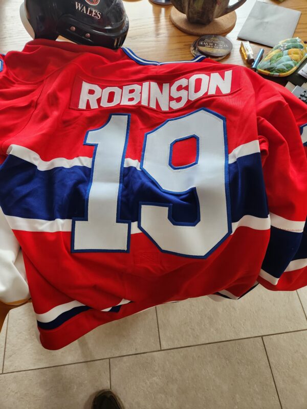 Montreal Canadiens Larry Robinson #19 “A” White CCM knit 1988-89