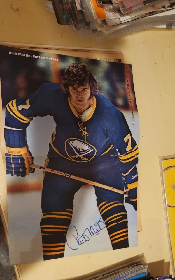 HOCKEY ILLUSTRATED MAGAZINE 1975 FEBRUARY RICK MARTIN POSTER autographed HOF LOA