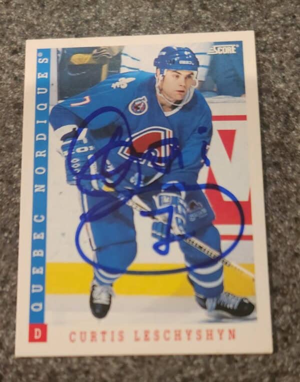 Curtis Leschyshyn Quebec Nordiques 1993-94 Score Signed Card