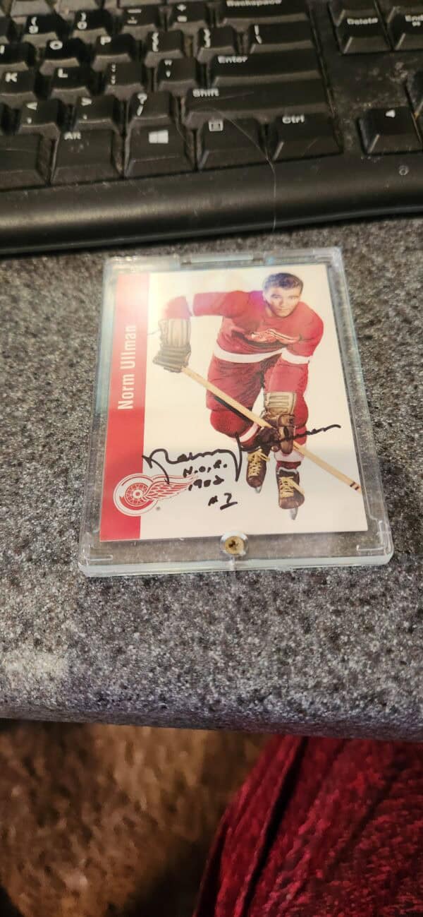 Norm Ullman #45 autograph 1994 Parkhurst Missing Link 1956-57 Red Wings LOA