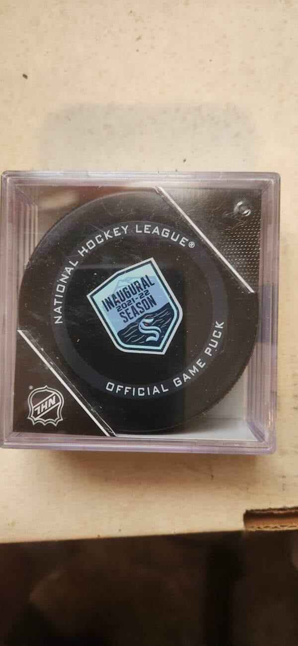 SEATTLE KRAKEN UNSIGNED OFFICIAL INAUGURAL SEASON NHL OFFICIAL GAME PUCK