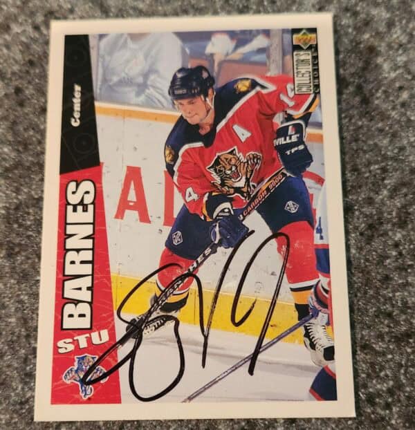 Stu Barnes autographed card  Florida Panthers, 1996-97 Upper Deck #110 w/loa