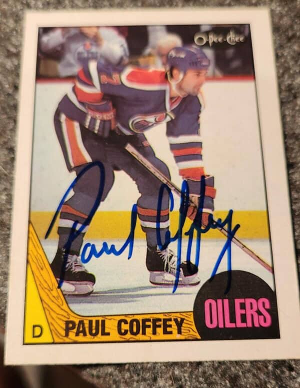 Paul Coffey signed Edmonton Oilers 1987-88 O-Pee-Chee OPC #99 HOF w/LOA