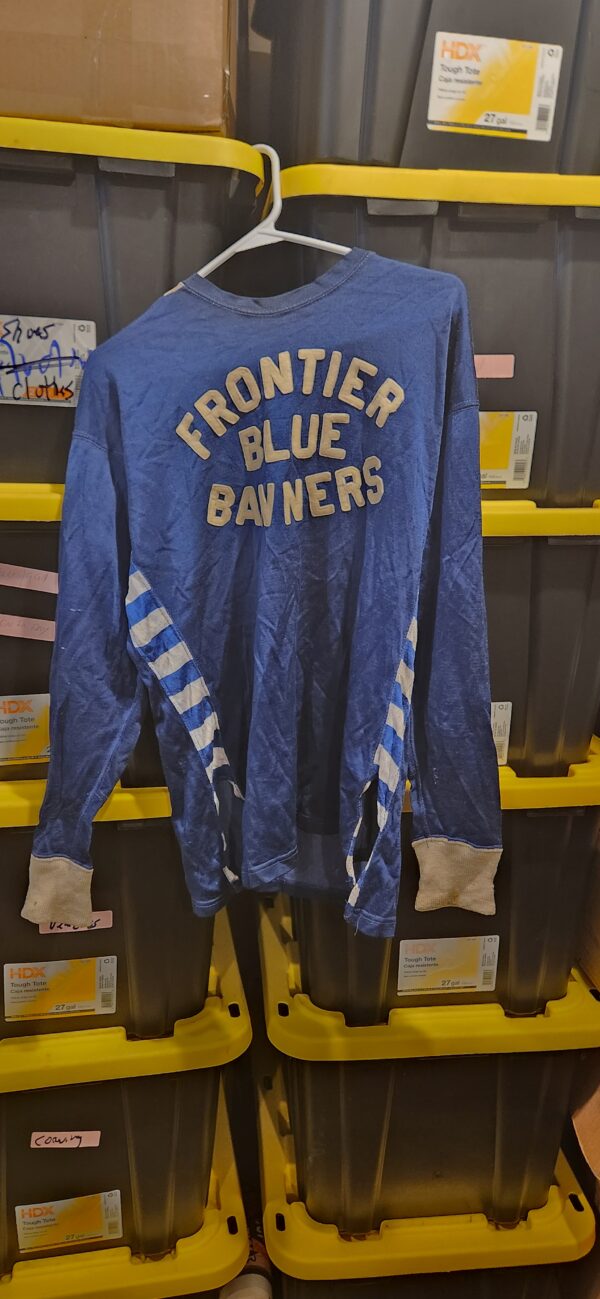 FRONTIER BLUE BANNER NNOB #7 Doreen Knit RARE w/repair felt number 1940/50 era club team $500