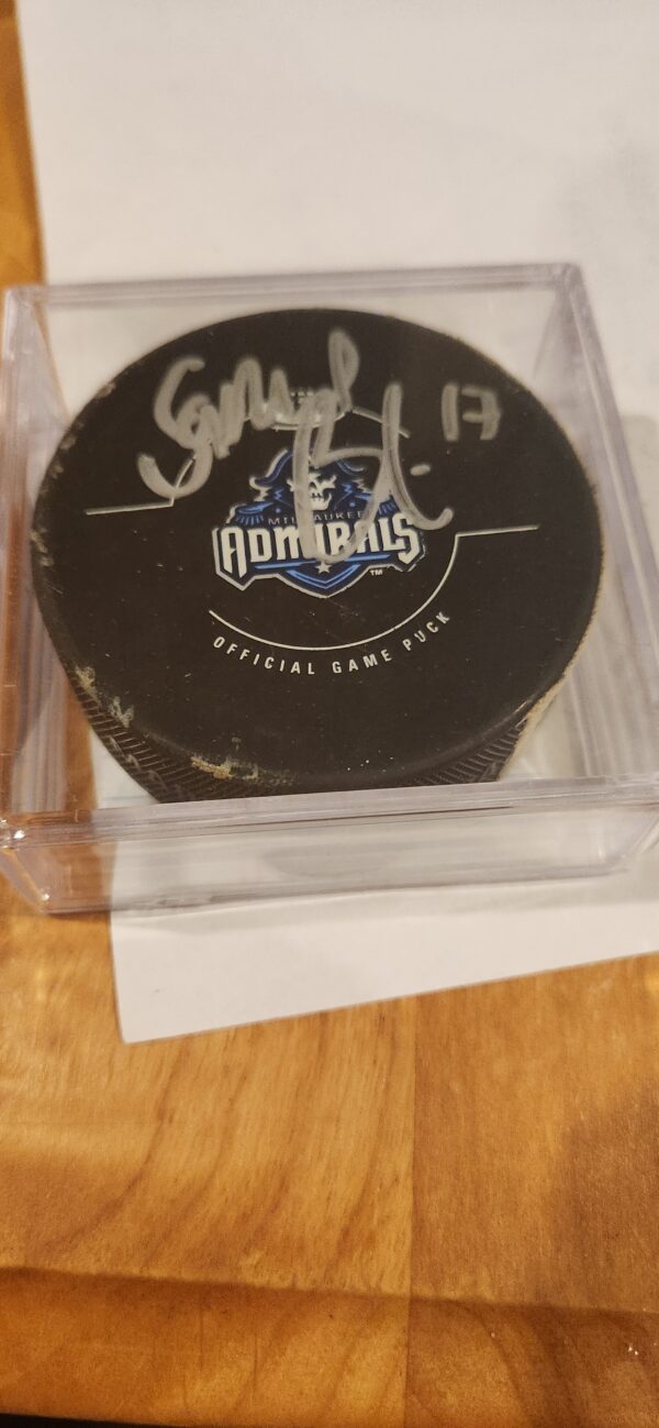 Chicago Wolves 2016-17 February 11th 2017 Samuel Blais vs Milwaukee Admirals autographed Admirals