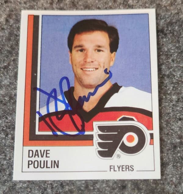 1987-88 Panini Stickers !!! Dave Poulin Philadelphia Flyers #130 autographed LOA