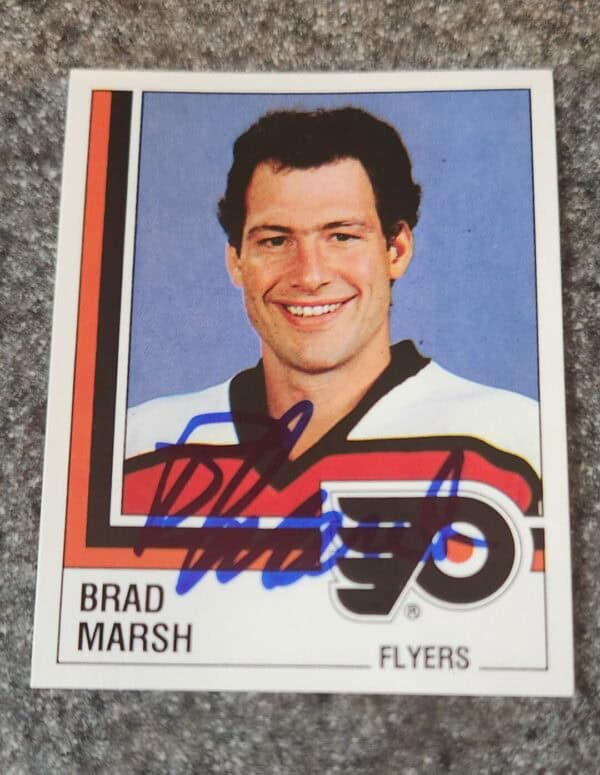 1987-88 Panini Stickers Brad Marsh Philadelphia Flyers #127 autographed wLOA