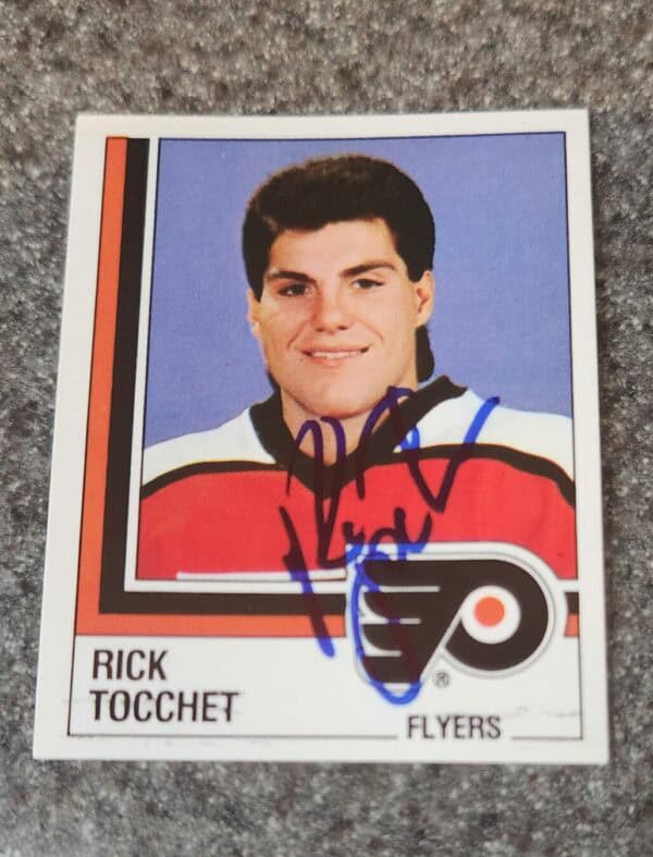 1987-88 Panini Stickers Rick Tocchet Philadelphia Flyers #124 autograph w/LOA