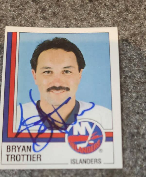 1987-88 Panini Stickers Brian Trottier New York Islanders #96 autographed w/loa