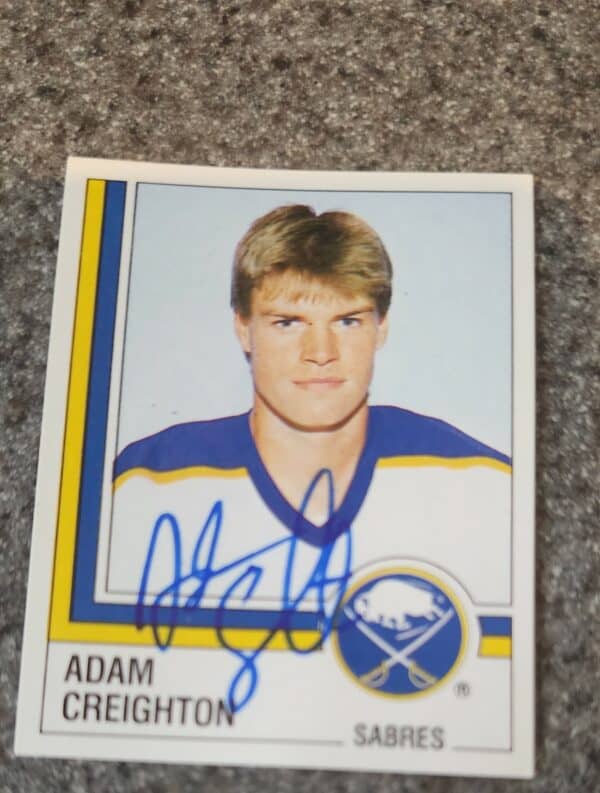 1987-88 Panini Hockey Stickers #31 Adam Creighton Buffalo Sabres Signed w/LOA