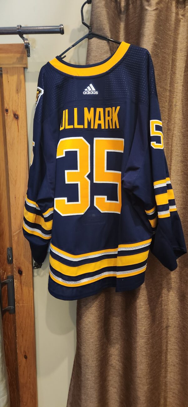 Buffalo Sabres Linus Ullmark Blue Addias Airknit size 60G 2019-20 set 3 with 50 yr Anniversary patch