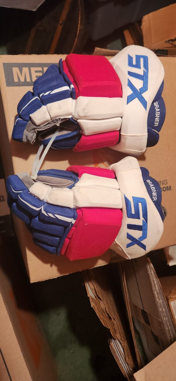 New York Rangers Michael Grabner Gloves #40 Game Used STX surgeon gloves NOC 2016-17