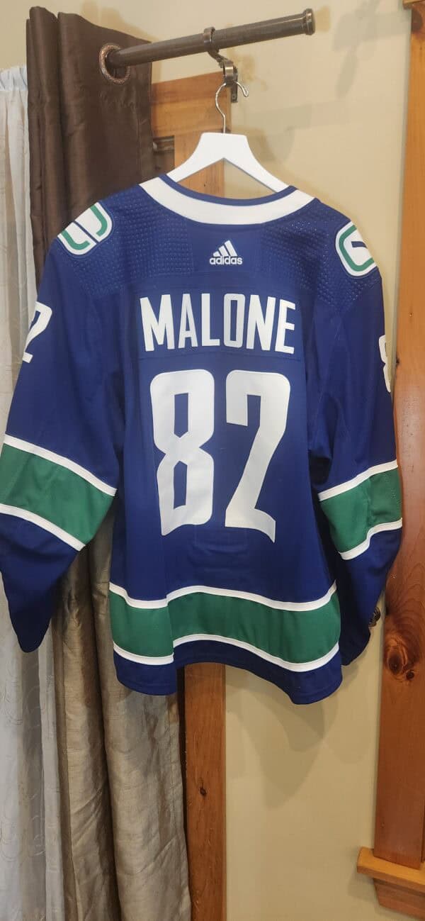 VANCOUVER CANUCKS Jack Malone #82 Blue Adidas knit size 56 w/50 yr Canucks patch Team LOA 2019-2020 season Team LOA $400