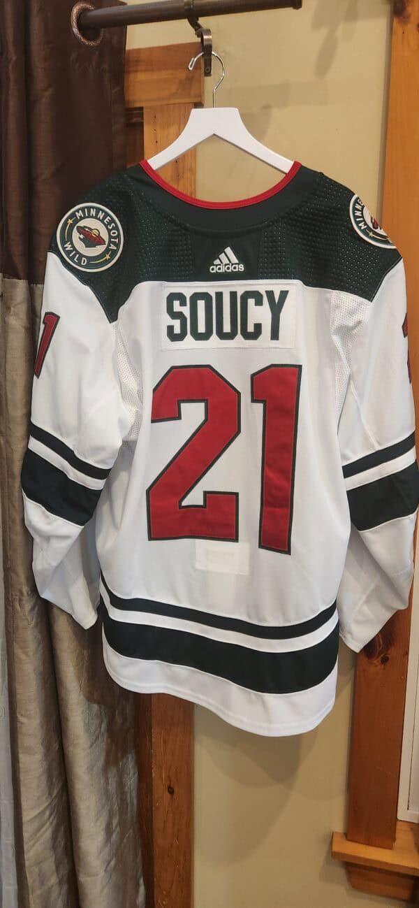 MINNESOTA WILD Carson Soucy #21 White Adidas airknit size 58 2019-20 set 2 Team LOA $400