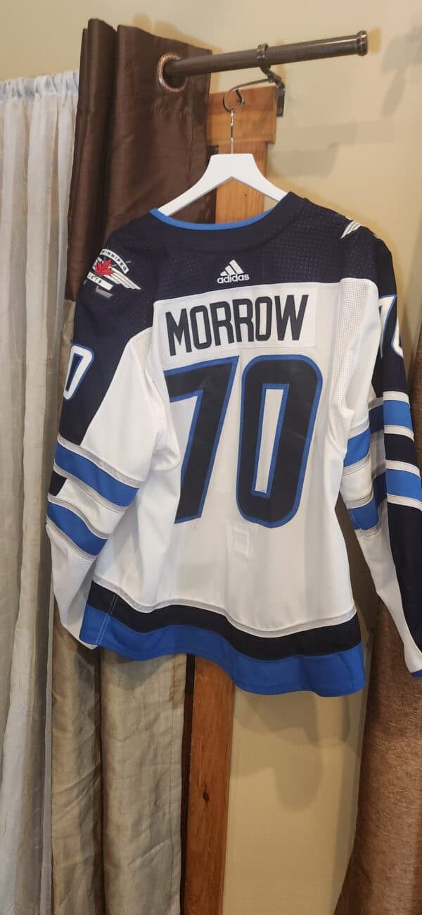 WINNIPEG JETS Joe Morrow #70 White Adidas airknit size 56 2018-19 season team LOA photo matched $450