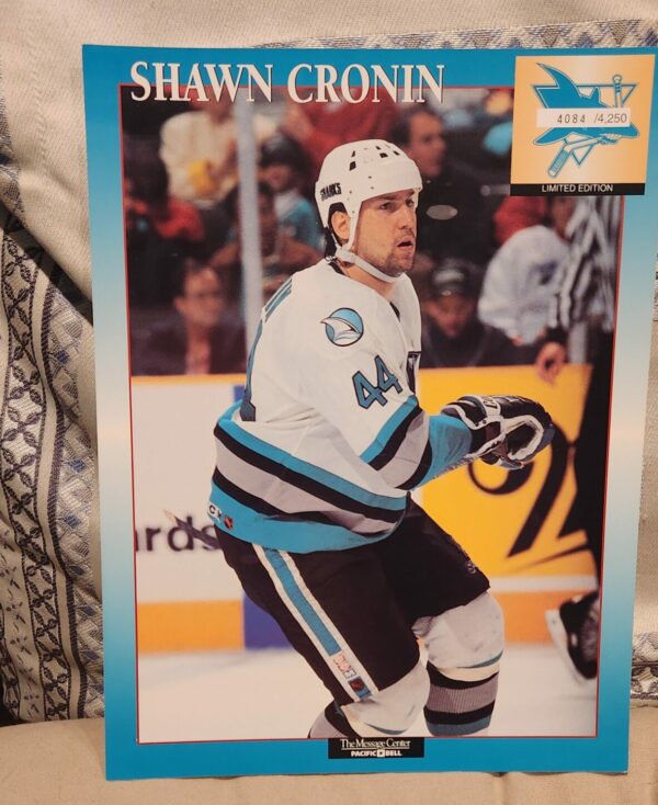 Shawn Cronin San Jose Sharks 1994-95 Lineup card VS Maple Leafs March 15th 1995