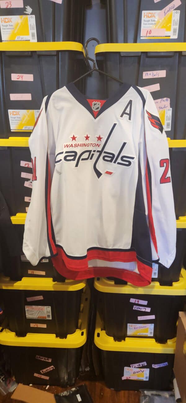 WASHINGTON CAPITALS Brooks Laich #21 White "A" 2013-14 MeiGray K08434 $750