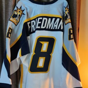 Nashville Predators Doug Friedman #8 White Bauer airknit 98-99 1st year Team LOA $600