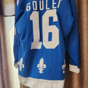 Quebec Nordiques Michel Goulet #16 Blue Maska All Screened on replaced / Restored