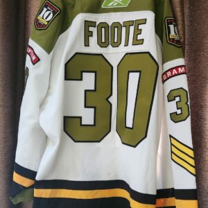 BRAMPTON BATTALION Foote #30 white reebok knit size goalie cut $350