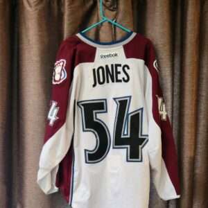COLORADO AVALANCHE David Jones #54 White Reebok airknit size 56 Mei Gray #I 09717 $750