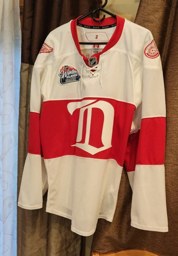 DETROIT REDWINGS Andreas Lilja white reebok/ccm size 56 2008-09 MeiGray F04815 2009 Winter Classics Period 2 $2500