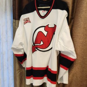 Brad Lukowich #21 White Reebok Airknit size 56 25yr NJ patch Photo Matches $1500