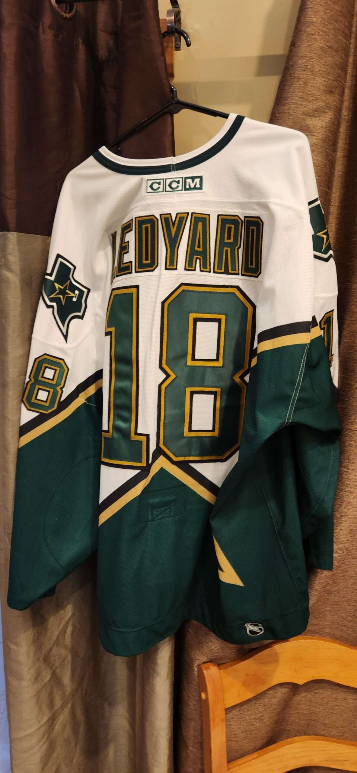 Grant Ledyard # 18 Whiyte Dallas Star jersey CCM airknit size size 56 meigray 2000-01 set 3 $1000