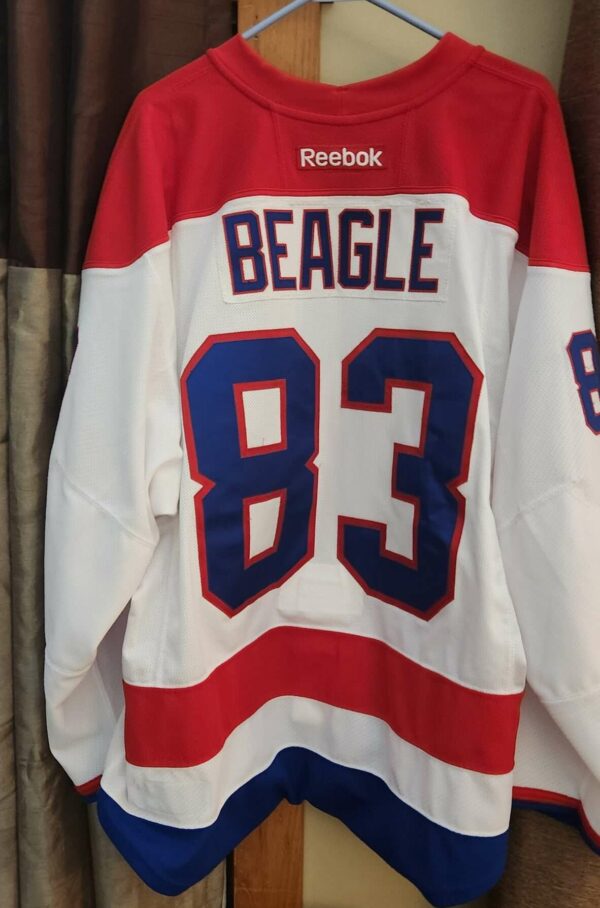 Washington Capitals Jay Beagle #83 White third set 2 2011-12 size 58 MeiGray #I01063 $1000