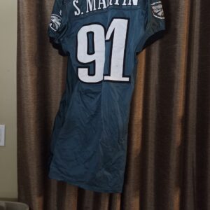 PHILADELPHIA EAGLES Steve Martin #73 green mesh , size 48, L , Puma 1999 S. MARTIN IS NAME ON BACK