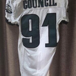 PHILADELPIA EAGLES Keith Council #91 White Starter Mesh size L from 1997 $350