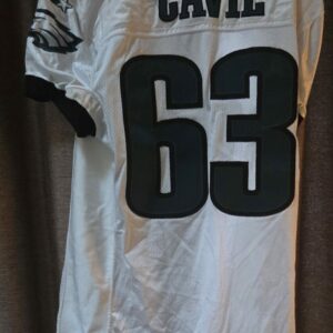 PHILADELPIA EAGLES Ben Canvil #63 White Starter Mesh size 48 L from 1997 $450