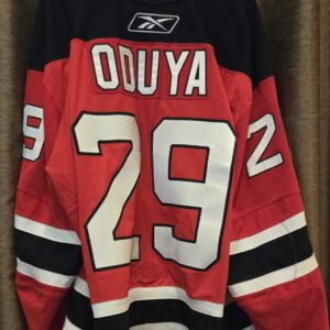 New Jersey Devils Johnny Oduya #29 Red Reebok airknit size 56 2007-08 MeiGray stag # E06432 $300
