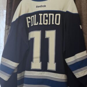 COLUMBUS BLUE JACKETS Nick Foligno 3rd jersey set 2 blue Reebok airknit size 56 MeiGray Tag L07927 $2500