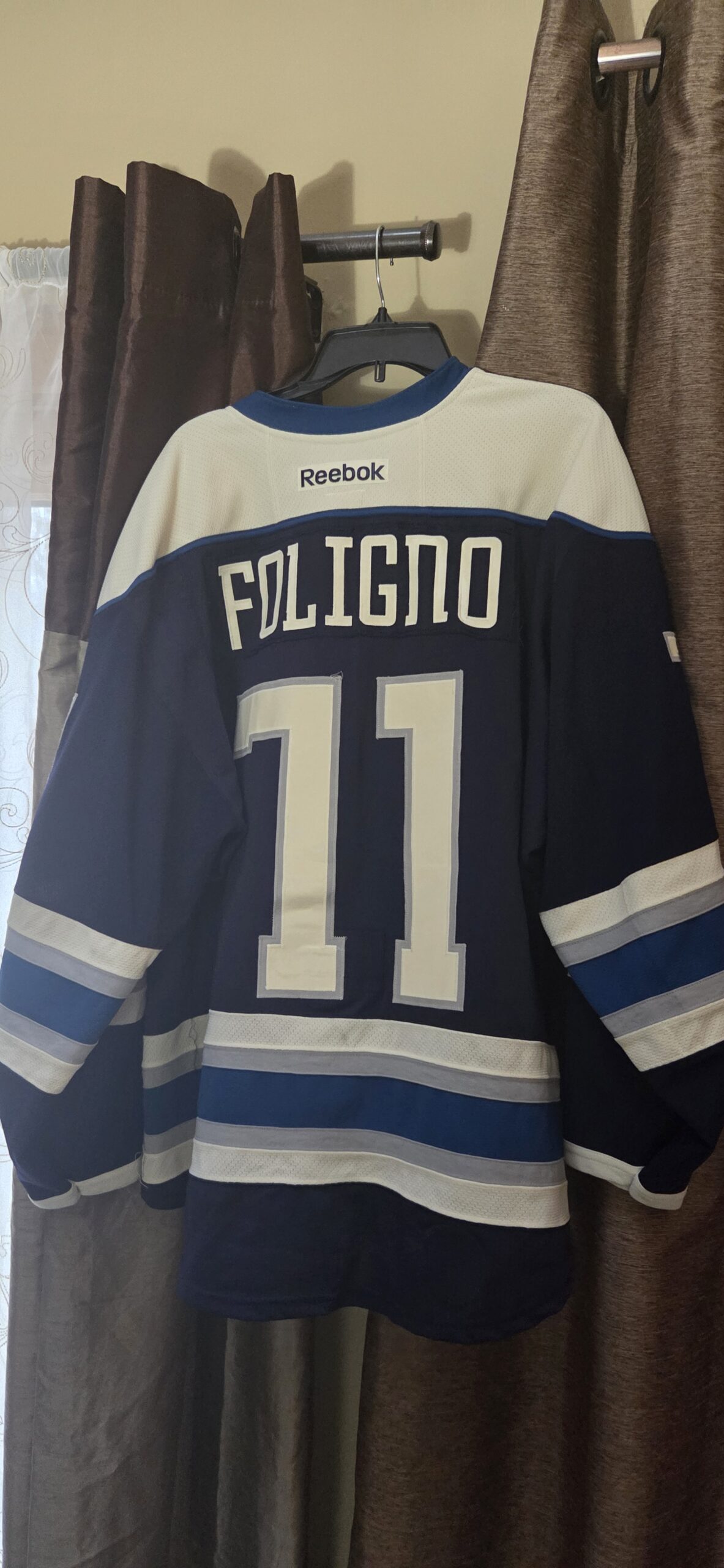 COLUMBUS BLUE JACKETS Nick Foligno 3rd jersey set 2 blue Reebok airknit size 56 MeiGray Tag L07927 $2500