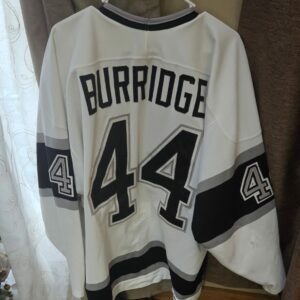 LOS ANGLES KINGS Randy Burridge #44 White CCM knit size 54 Grey Flannel LOA Kings Set tag " Chevron Style " $2500
