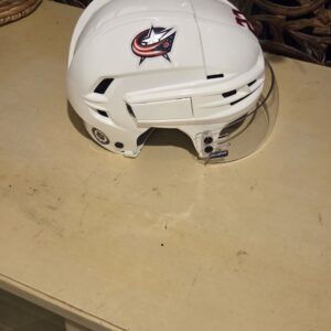 COLUMBUS BLUE JACKETS Jake Bean #22 White CCM Helmet with shield $250
