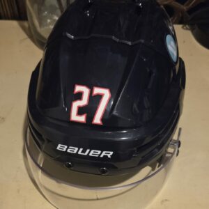 COLUMBUS BLUE JACKETS Adam Buqvist #27 Blue Bauer Helmet with shield Bread Financial patches  $250