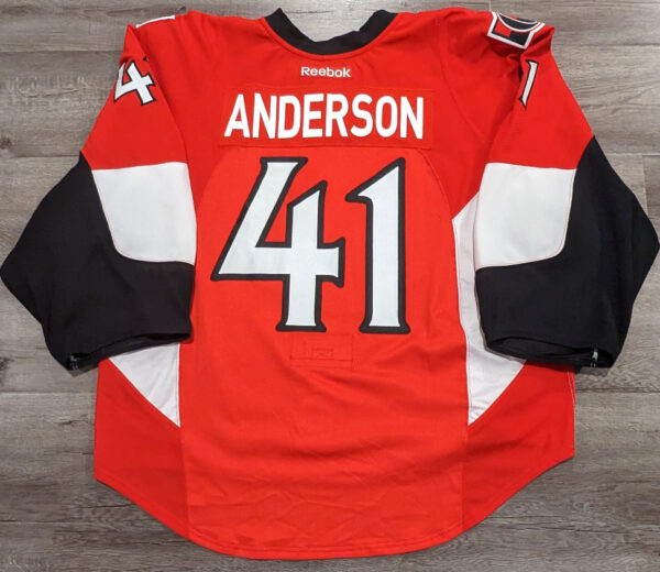 Ottawa Senators Craig Anderson #41 Red Reebok Airknit size 58 G Ottawa registration #2406094