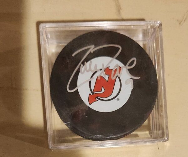 Zach Parise Autographed Puck