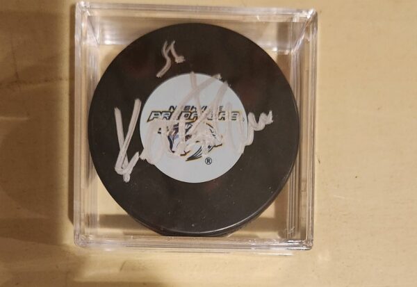 Kevin Fiala Autographed Puck