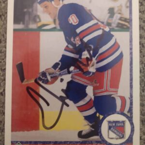 1990-91 Upper Deck #368 Chris Nilan New York Rangers autographed LOA