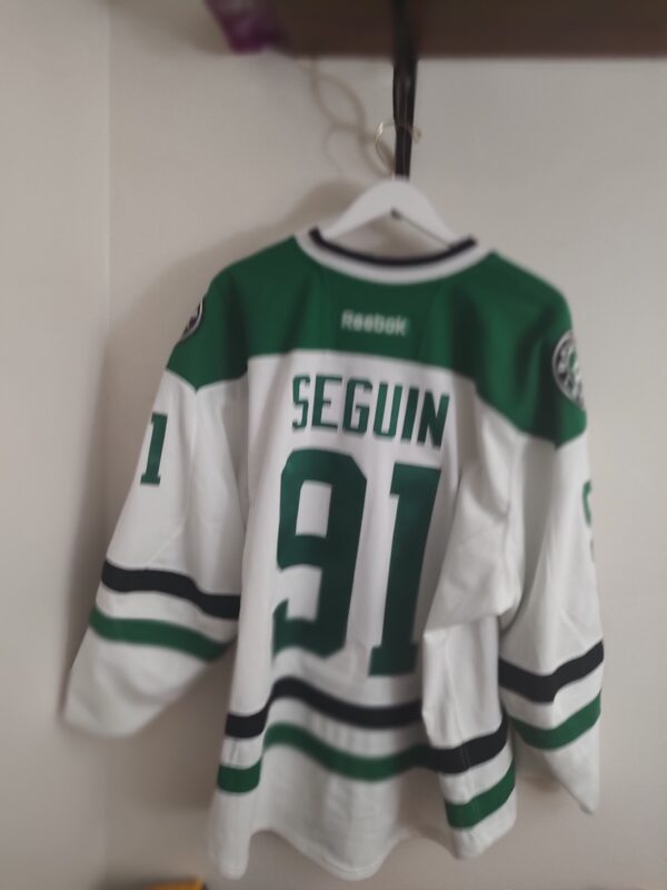 Dallas Stars Tyler Seguin #91 white reebok airknit size 58 2016-17 set 2 with 100 year centennial