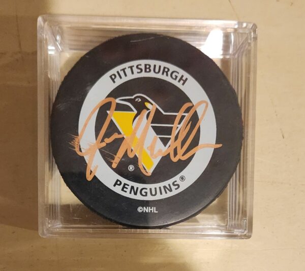 Joe Mullen Autographed Puck