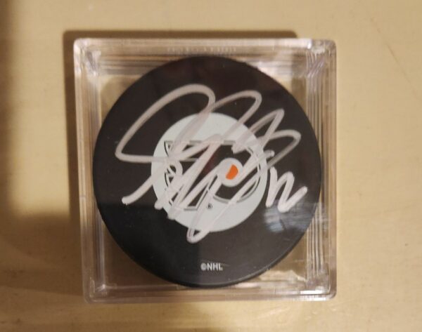 Simon Gagne Autographed Puck